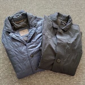 Massimo Dutti Men's Double Lined Waterproof Lightweight Nylon Jacket